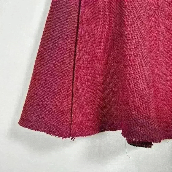 ZARA WOMAN Red Mini Skirt Tulip Flare Academia Pleated Flowy Women XS - Picture 2 of 7